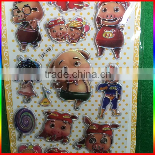 Embossed PVC Stickers Pigs Stickers photo-2