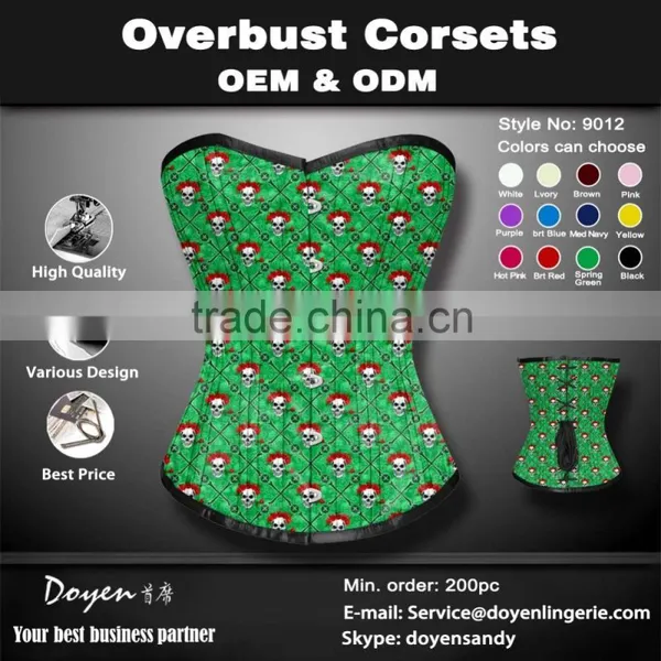 Cheap Steel Boned Lace Printing Corset Body Shaper Waist Training Corsets photo-6