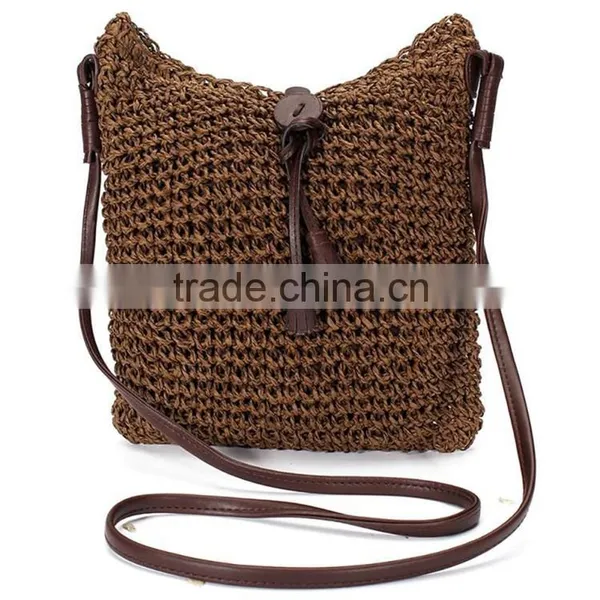 Small Woven Shoulder Bags Straw Summer Women Weave Burlap Jute Pouches Beach Travel Handbag photo-6
