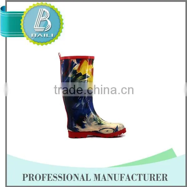 Ladies Printed Rubber Rain Boots Cheap Rain Boots