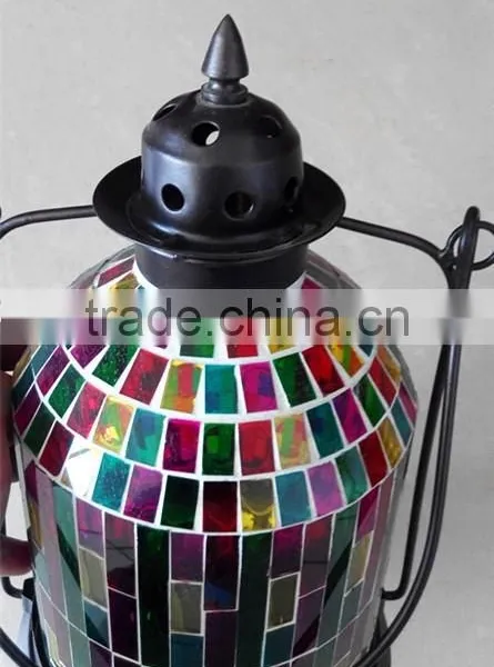 White Glass Mosaic Lantern ,Hanging Candle Lantern,ZIbo,Shandong photo-2