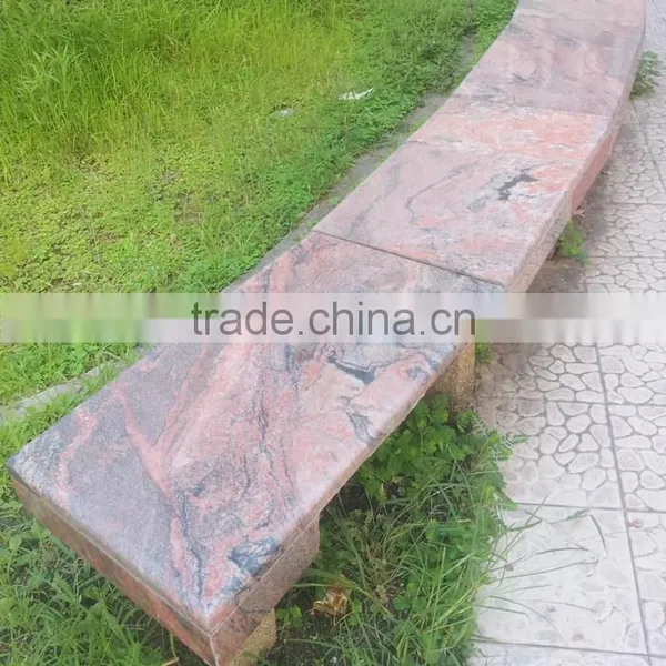 Chinese Juparana Multicolor Red Granite Outdoor Stone Chair photo-3