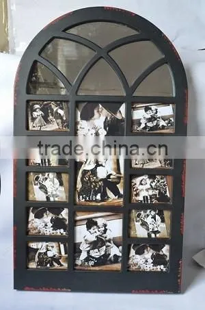 2016 New Style Rustic Wooden Mirror WITH Photo Openings, Wooden Multi Opening Picture Frame photo-2