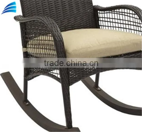 Outdoor Hand Woven Wicker Rocking Chair photo-2