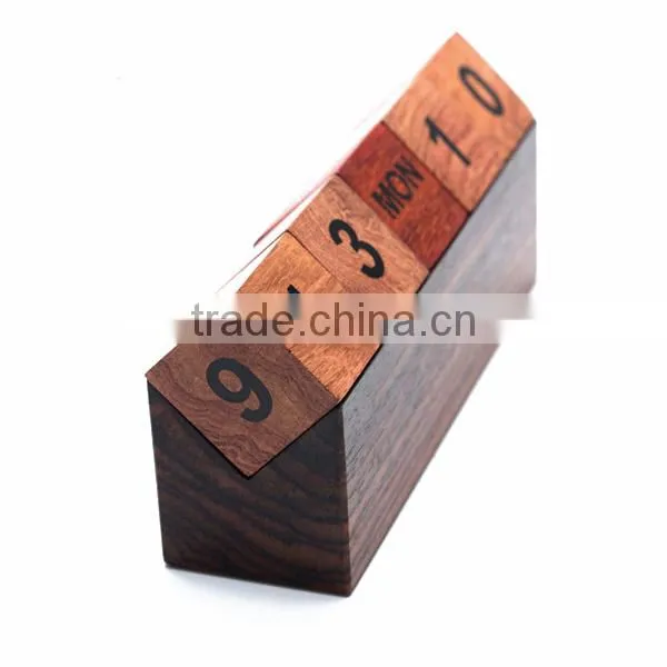 2017 Fashion Hot Sales Manually Wood Cube Calendar, Creative Calendar DIY Perpetual Calendar photo-3