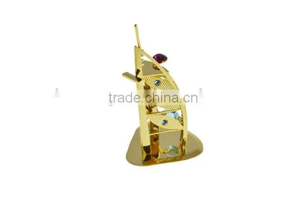24K Gold Plated Burj Al Arab Stand for Home Decor photo-3