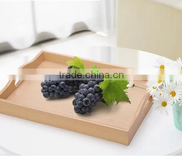 Home Deco Unfinished Beech Wood Serving Tray for Food photo-2