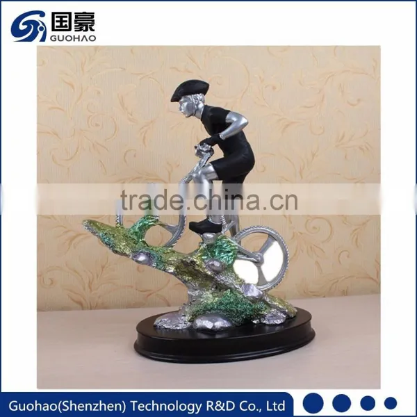 Wholesale Resin Model Racing Bicycle Player Scultpture Sports Medal