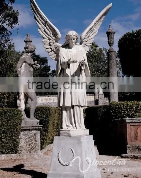 Garden Statues Wholesale Marble Stone Large Merciful Angel Statue Ornament photo-3
