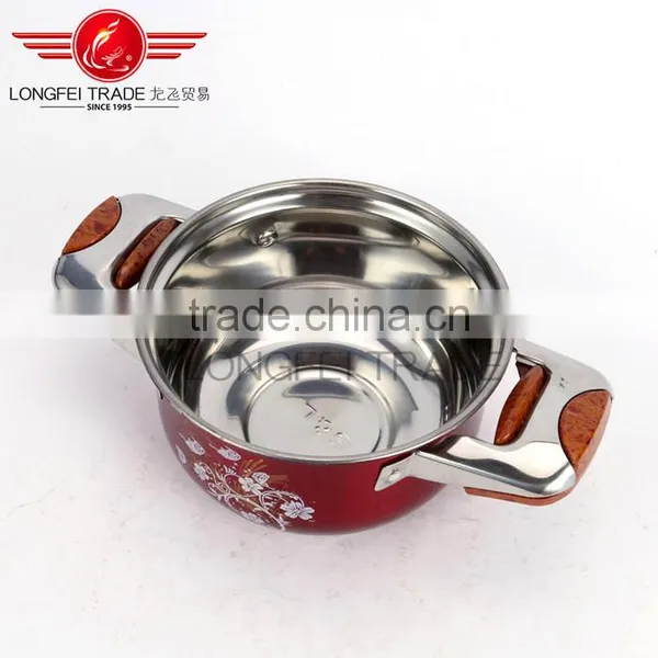 New Design 4pcs Colorized Stainless Steel Soup Pot Kitchen Cookware With Decal photo-6