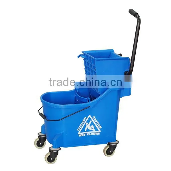 Heavy Delux Public-use Plastic Mop Wringer Bucket With Wheel 33L photo-3