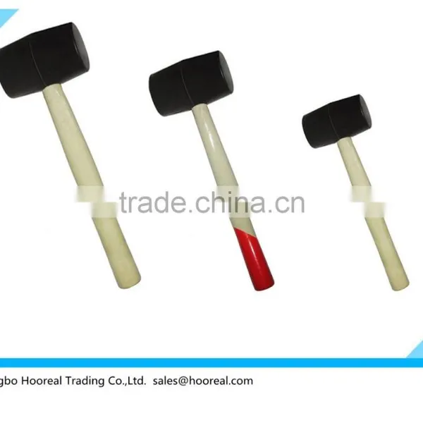 New 8 oz Rubber Mallet Hammer Hard Wood Handle Long Handle Tools Home Craft Black photo-2