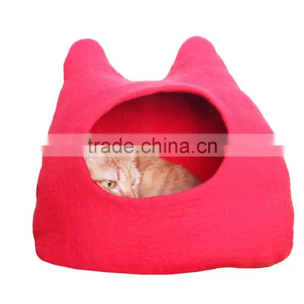 Cats House Handmade Cat Bed Natural Wool Felt Comfy Cave for All Cats and Small Dogs Machine Washable photo-5