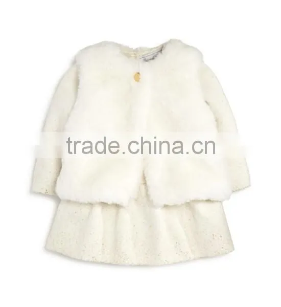 Infant Girls' Faux Fur Vest Wholesale Children's Boutique Clothing Kids Clothes HSC5623 photo-4