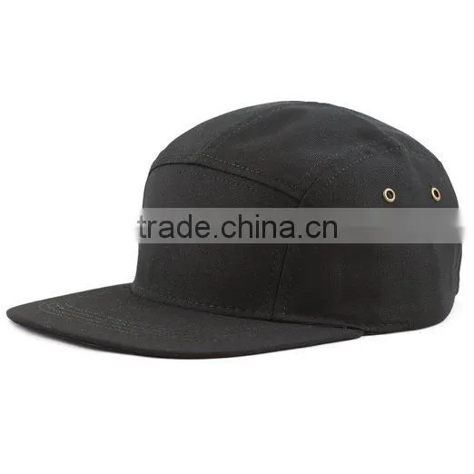 Black Wool Blend 5 Panel Hat and Cap Nylon Strap photo-2