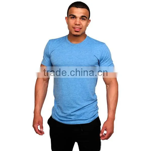 Mens Blank Fitness t Shirt Dri Fit Tri Blend Sport t Shirt photo-3
