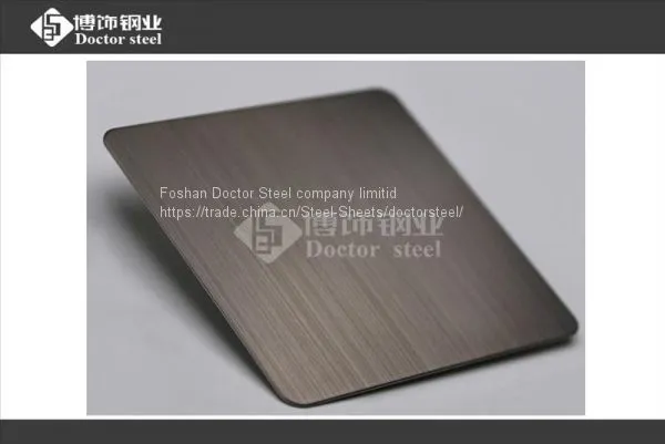 Manufacturer Wholesale 304 Black Titanium Hairline Stainless Steel Sheet photo-2