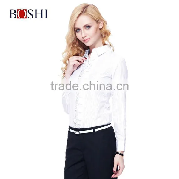 Factory Price Women Shirt With Decorative Border Long Cotton Shirts For Girls photo-5