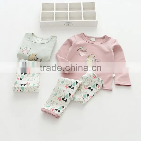 Casual Style Soft Printing Two Pieces Set Cotton Girl Pajamas photo-2