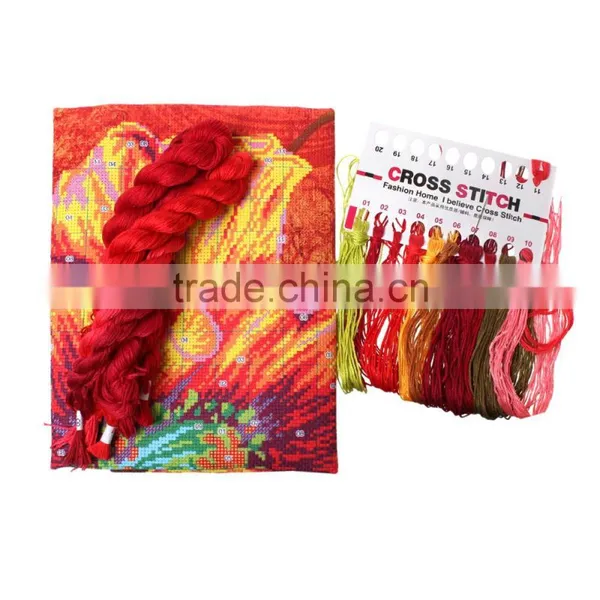 High Sales Hand Embroidery Flower Pattern Square Throw Pillow Cotton Cross Stitch Sets Beautiful Fabric And Thread photo-3