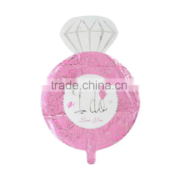 Aluminium Foil Balloons Party Decoration Finger Ring Pink Angel Message "I Do" Pattern photo-2