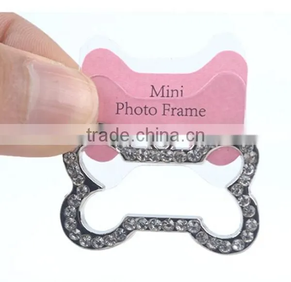 Pet ID Tags Card Personalized Photo Frame Puppy Rhinestone Bone Heart Star Jewelry photo-2