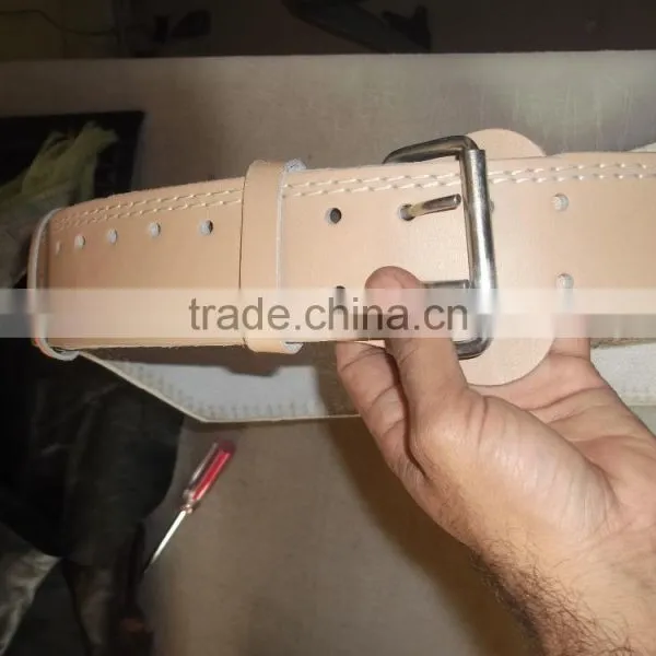 Top Quality 6" Foam Padded Natural Leather Weight Lifting Belts photo-4
