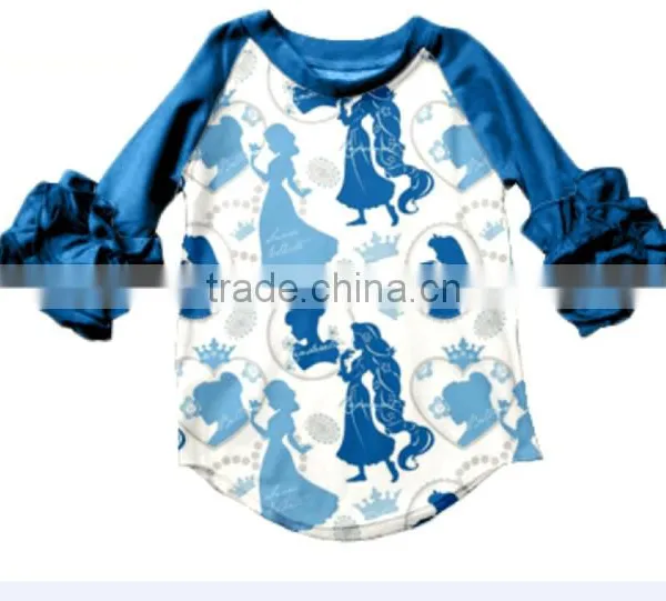 Boutique Girls Raglan T-shirt Print a Dance Princess Let Your Baby Look Princess Wholesale Shirt photo-3