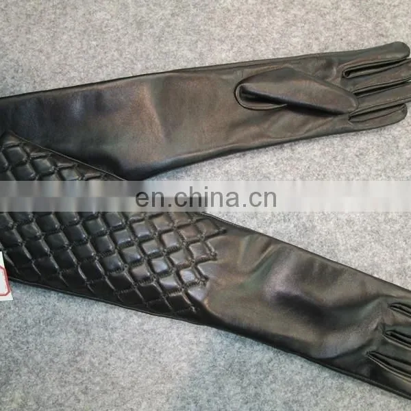 Top Quality Woment Finger Gloves Long Sheepskin Leather Gloves