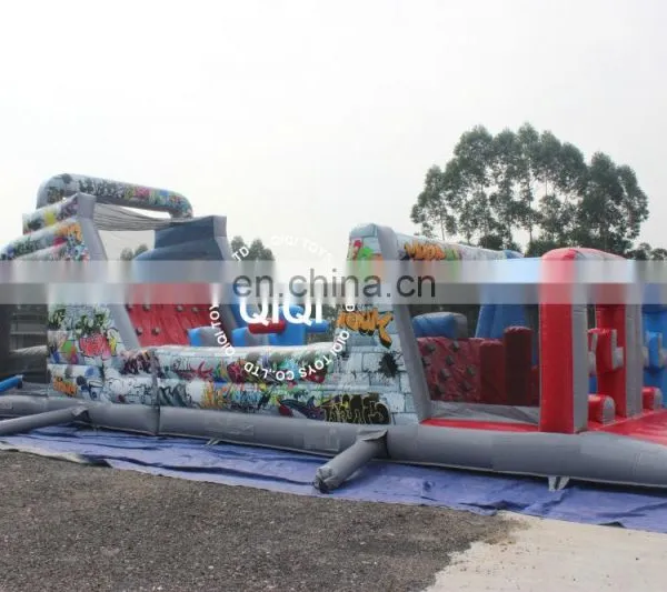 2017 Inflatable Bouncer Jump Castle Obstacle Course With Slide Fatcory Price photo-6