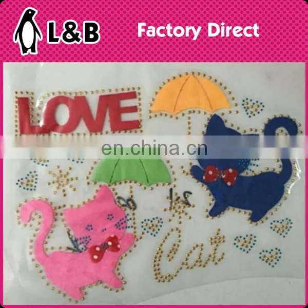 New Design Umbrella Hot Fix Motif Chenille Rhinestone Decorative Embroidered Patches photo-2