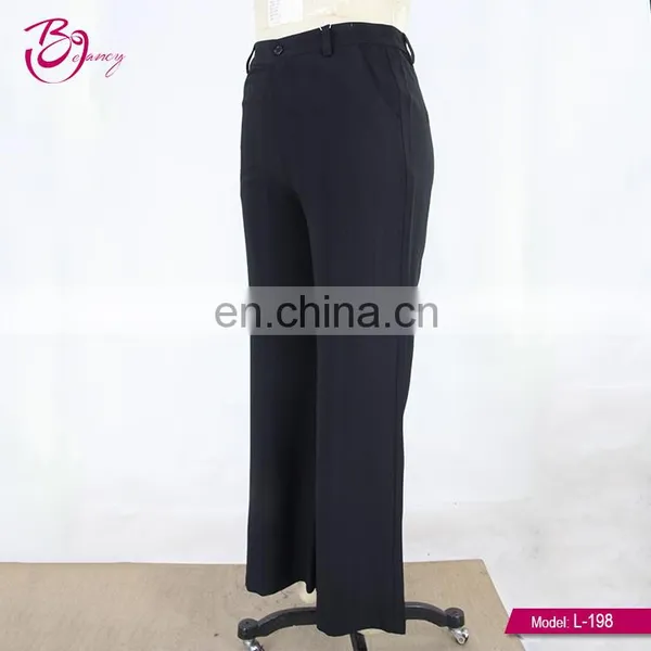 2017 Latest Design Black Color Wide Leg Loose Pants Women photo-3