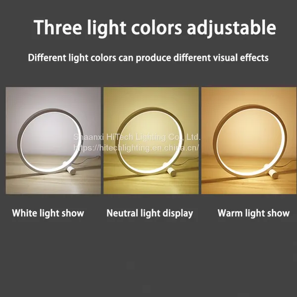 LED Bedside Table Lamp For Bedroom Living Room Circular Acrylic Home Decoration Desk Lamp For Reading Dimmable LED Night Light photo-2