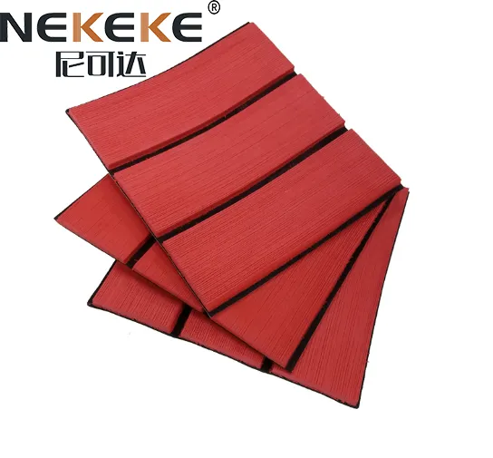 NEKEKE Boat Marine EVA Deck Sheet Foam MAT Flooring Faux Red + Black Lines Teak Decking photo-3