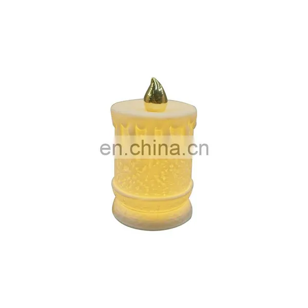 New Factory Custom Ceramic Christmas Candle Decorations With Led Light