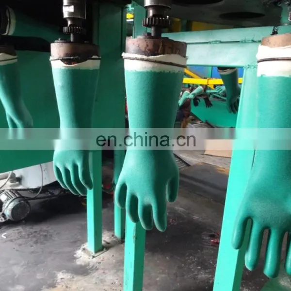 Oil and Gas Industry Long Sleeves Cotton Lined Blue Sandy PVC Rubber Glove Cheap Goods From China photo-5