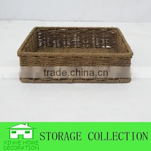 Rectangular Brown Paper Basket Weaving photo-2