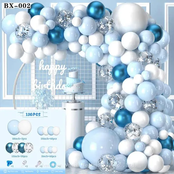 Bulk Snowflake Foil Balloon Sets - Blue/Lavender, for Snow Princess Themed Birthday Parties photo-2