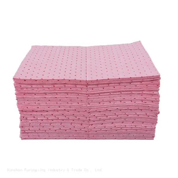 Pink Color Perforated Chemical Spill Absorbent Sheet Pads For Laboratory photo-3