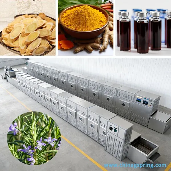 CE Certified Microwave Drying and Sterilization System For Herbs Production Line photo-3