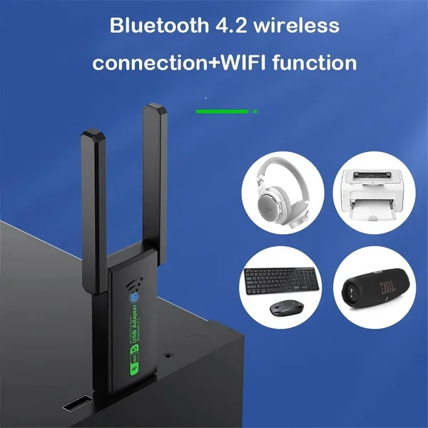 1300Mbps USB 3.0 WiFi Adapter Network Card Dual Band 2.4G/5GHz Bluetooth 4.2 Wireless Receiver Transmitter For Desktop Laptop PC photo-3