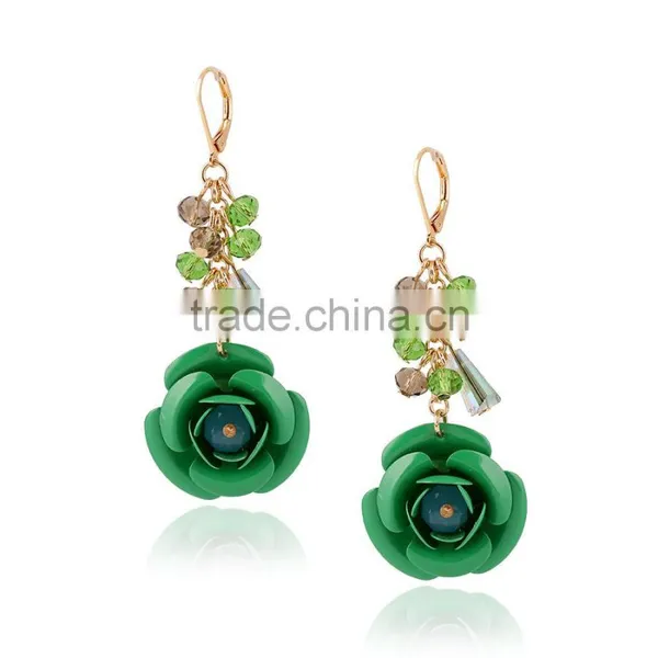 Elegant Victorian Chandeliers Earrings Cluster Disc Colored Flower Earrings Wholesale photo-3