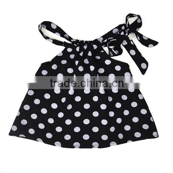 2016 Ins Hot Summer T-shirt Baby Girl Dot Chiffon T-shirt Toddler Girl European Summer Tops Girl Halter Tops photo-4