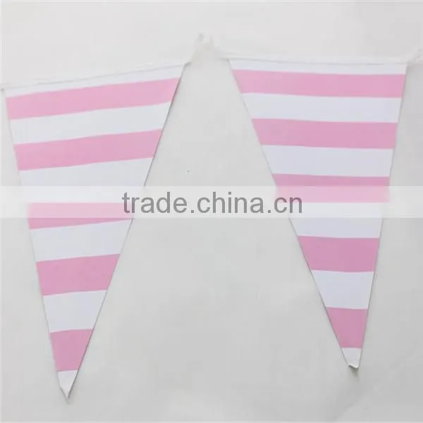 Striped Party Decoration Paper Flag Banners Wedding Baby Shower photo-4