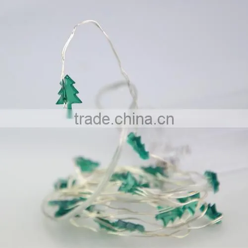 IP65 Waterproof 2M 20 LEDs String Strip Battery Operated Tree Shaped Mini LED Copper Wire String Fairy Lights RGB Lamp photo-3