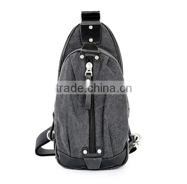 Leisure Style Canvas Leather Material Men Chest Bag photo-2