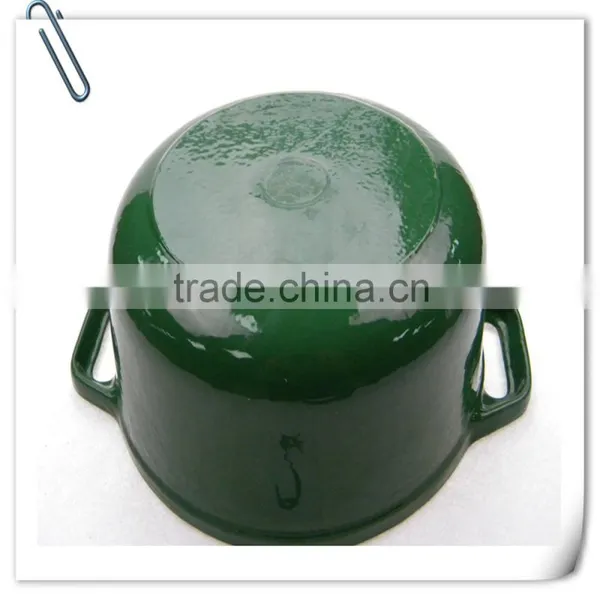 Green Enamel Cast Iron Round Casserole photo-5