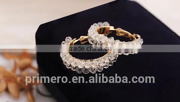 Women 18k Rose Gold Clear Zircon Jewelry Stud Earrings High Quality photo-6
