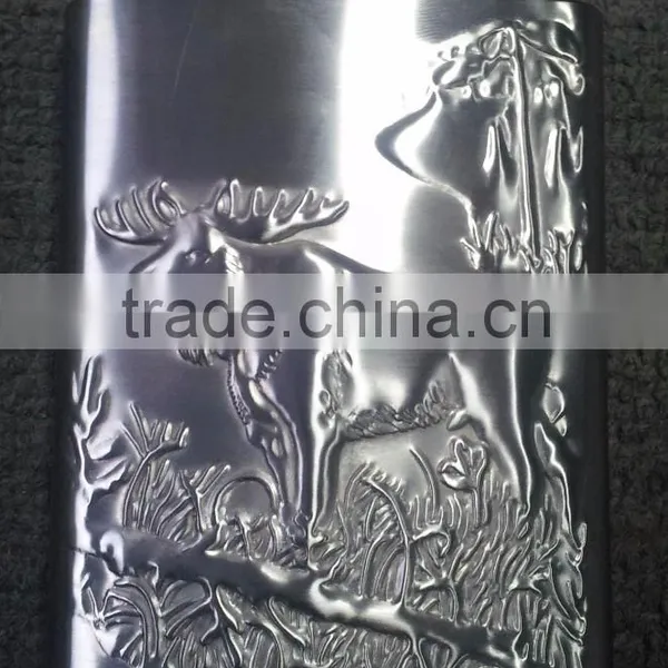 6oz Logo Customzied Metal PU Leather Wrapped Hip Flask photo-5