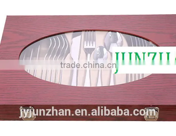 24pcs Cutlery in Visable Wooden Box and Stainless Steel 410 Material Factory Sell Directly photo-4